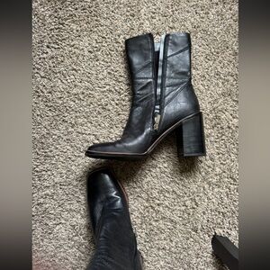 Black leather Franco Sarto Stevie Bootie size 10